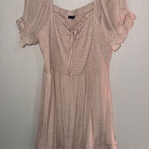 A. Byer Blush Pink Smocked Blouse